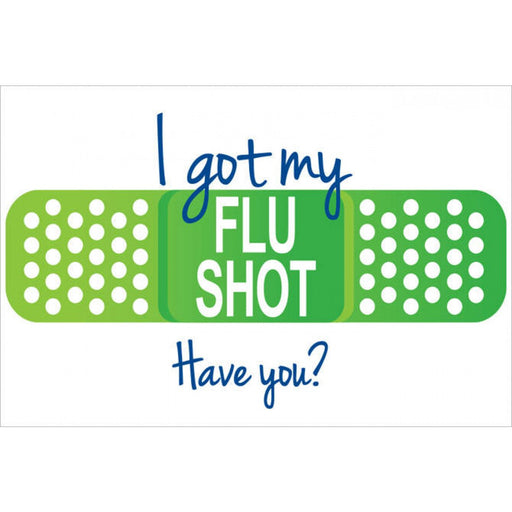 Label Paper Removable "I Got My Flu Shot, Have You?" 3" X 2" White 250 Per Roll