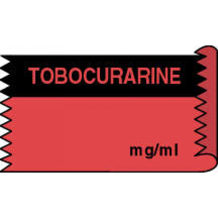 Tape Removable Tubocurarine Mg/Ml 1" Core 1/2" X 500" Imprints Fl. Red 333 500 Inches Per Roll