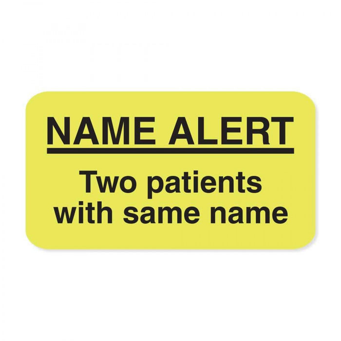 Label Paper Removable Name Alert Two 1 5/8" X 7/8" Fl. Yellow 1000 Per Roll
