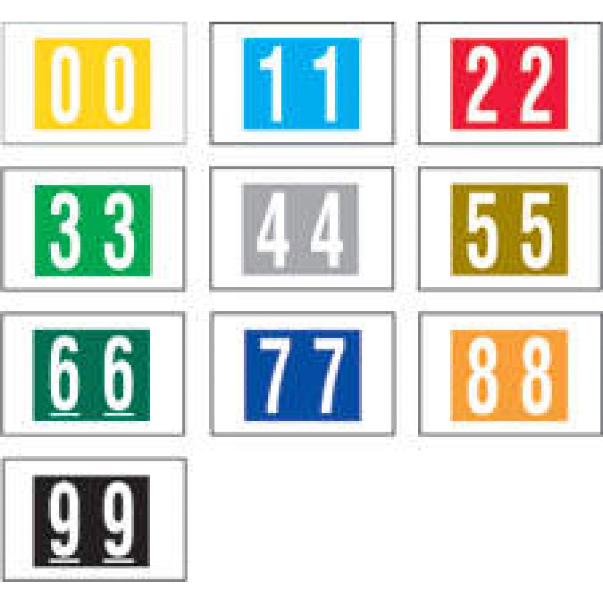 Col-R-Tab Compatible 11000 Color Code Label Numeric 1 1/2X1 Assorted C ...