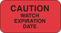 Label Paper Permanent Caution Watch 1 5/8" X 7/8" Fl. Red 1000 Per Roll