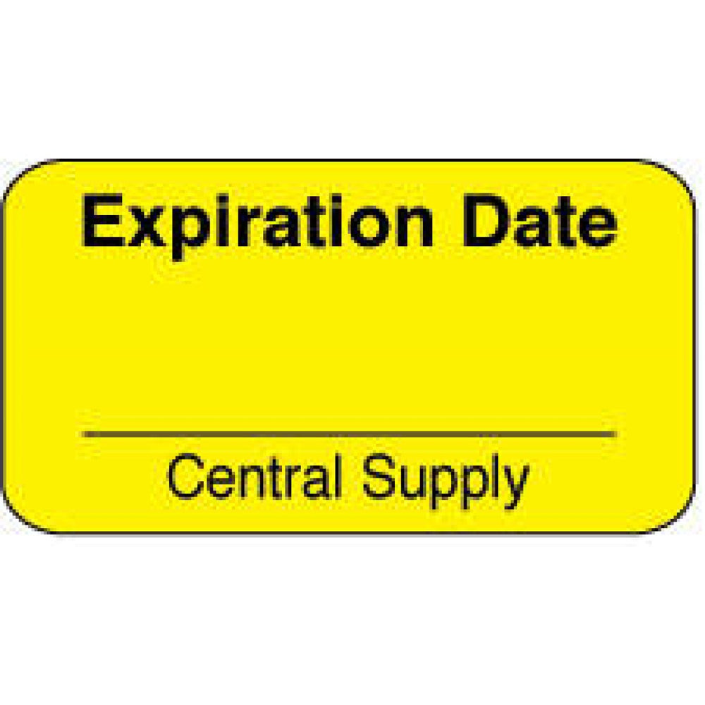 Label Paper Permanent Expiration Date 1 5/8" X 7/8" Yellow 1000 Per Roll