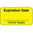 Label Paper Permanent Expiration Date 1 5/8" X 7/8" Yellow 1000 Per Roll