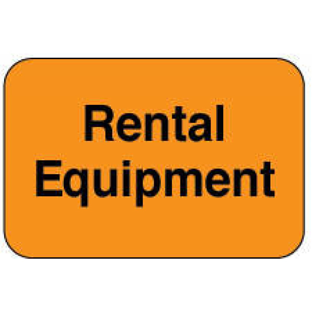 Label Paper Permanent Rental Equipment 1 5/8" X 7/8" Fl. Orange 1000 Per Roll