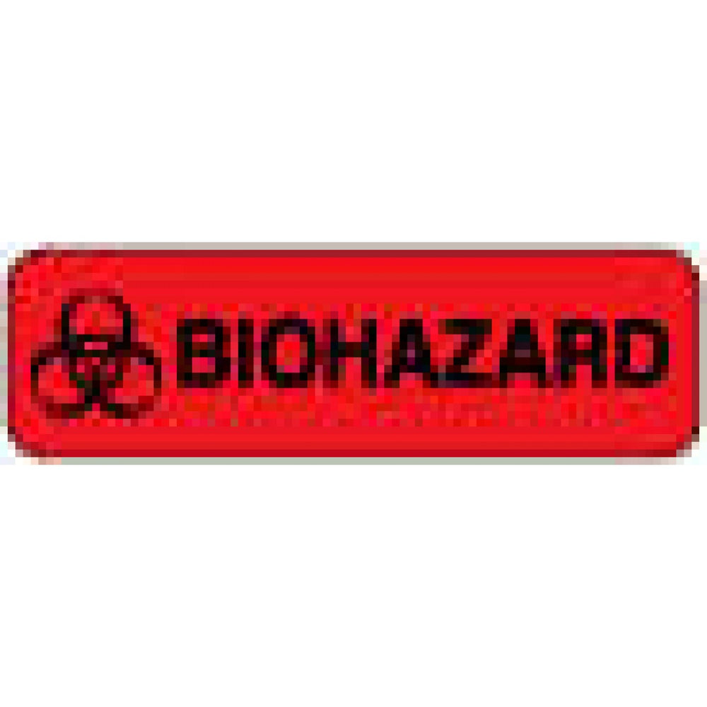 Label Paper Permanent Biohazard 1 1/4" X 3/8" Fl. Red 1000 Per Roll