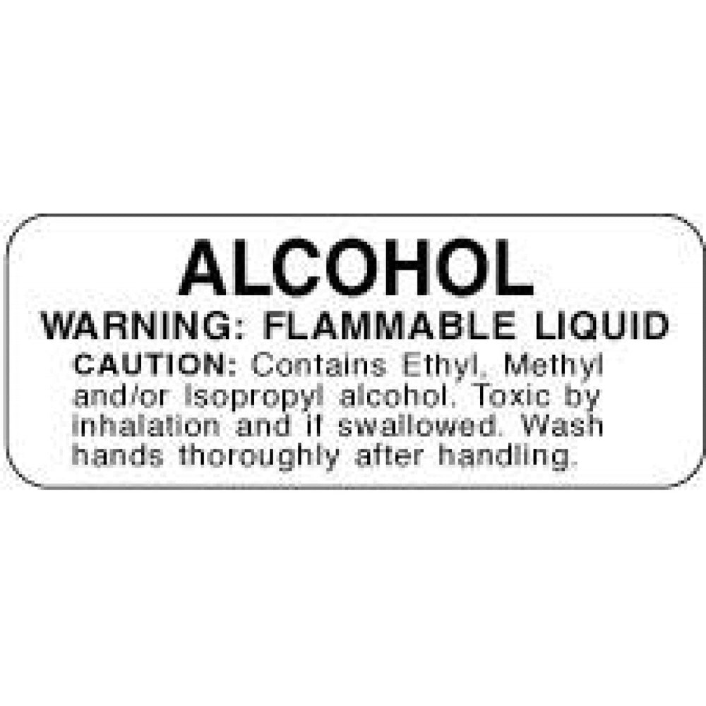 Hazard Label (Paper, Permanent) Alcohol Warning: 2 1/4