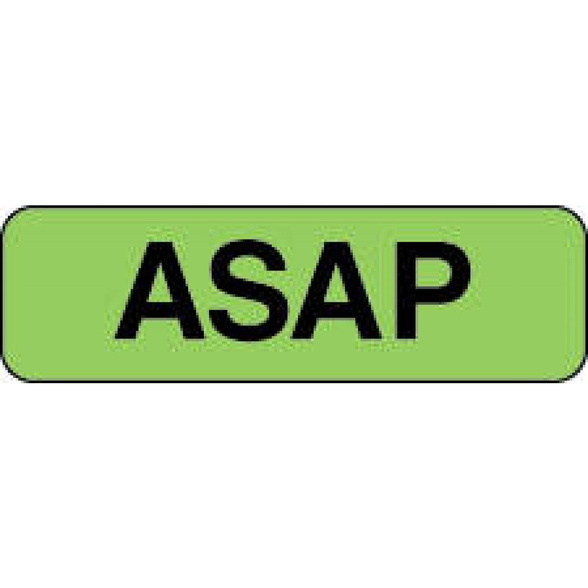 Lab Communication Label (Paper, Permanent) Asap 1 1/4