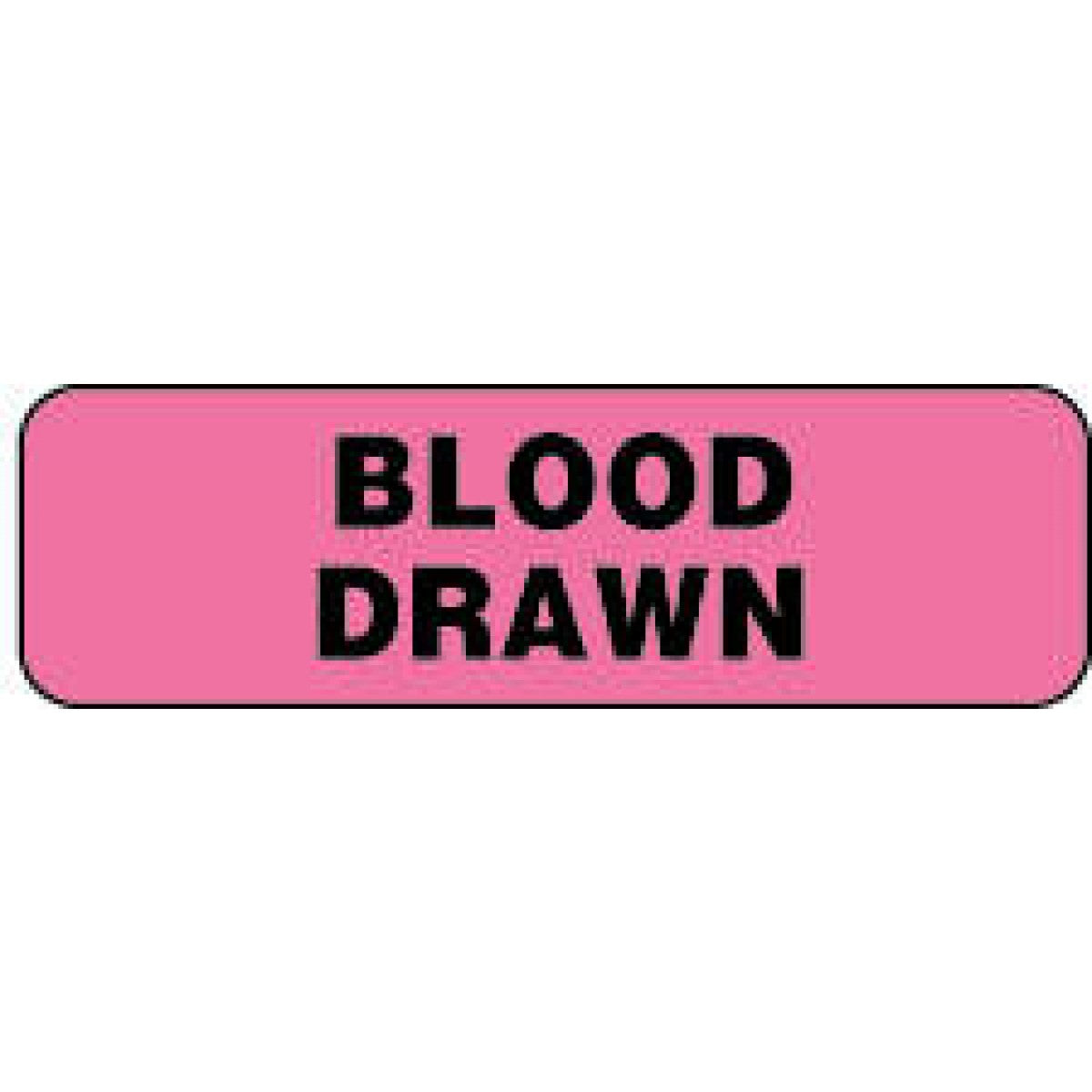 Lab Communication Label (Paper, Permanent) Blood Drawn 1 1/4