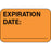 Label Paper Permanent Expiration Date: 1 5/8" X 7/8" Fl. Orange 1000 Per Roll