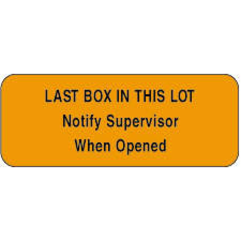 Label Paper Permanent Last Box In This Lot 2 1/4" X 7/8" Fl. Orange 1000 Per Roll