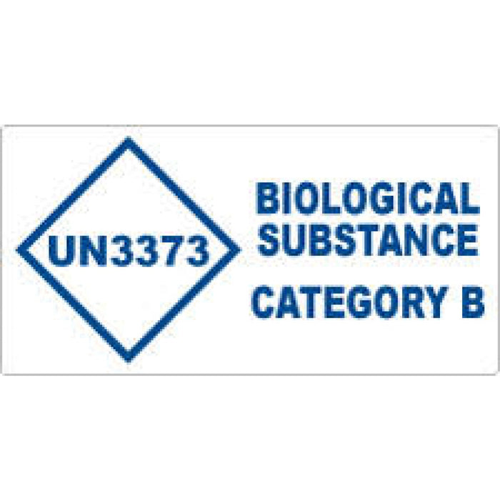 Label Paper Permanent Un3373 Biological 8" X 4" White 100 Per Package