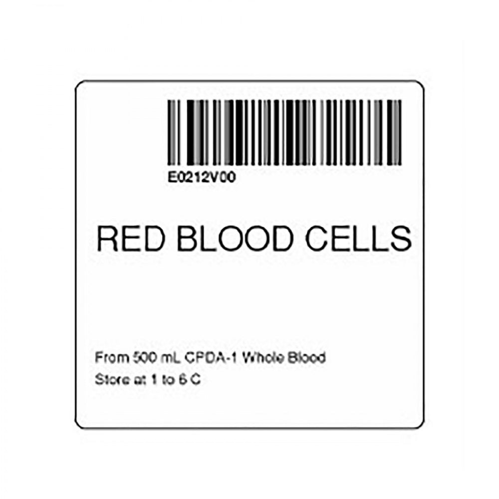 Label "Red Blood Cells From" 2X2 White 500 Rl P 59715093