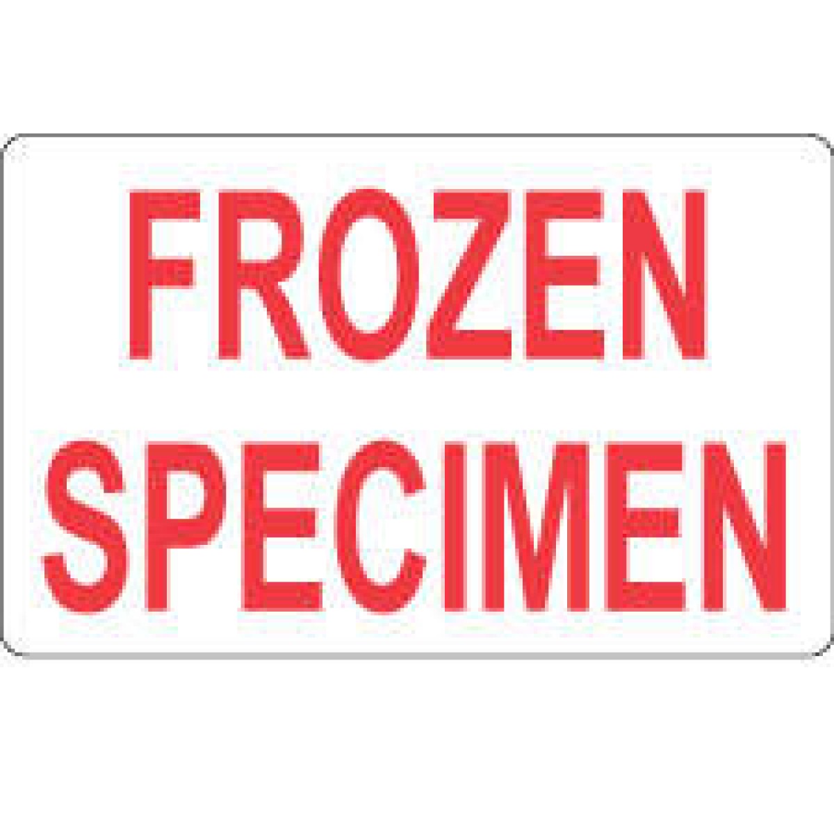 Lab Communication Label (Paper, Permanent) Frozen Specimen 4" X 2" Whi