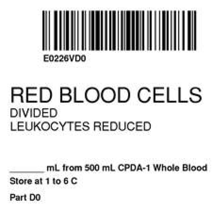 Label Isbt 128 Synthetic Permanent "Red Blood Cells'' Core 2" X 2" White 500 Per Roll