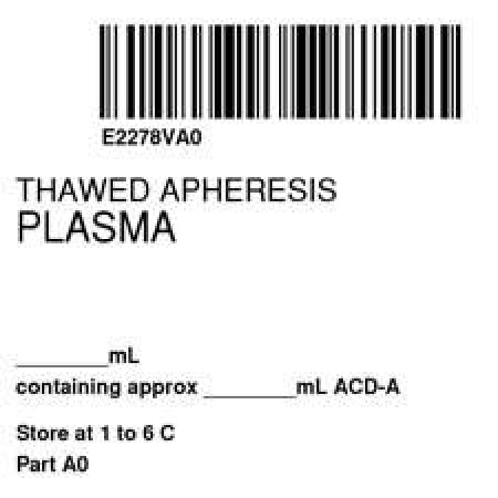 Label Isbt 128 Synthetic Permanent "Thawed Apheresis'' Core 2" X 2" White 500 Per Roll