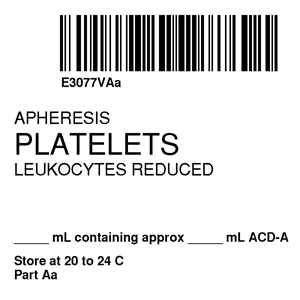 Label Isbt 128 Synthetic Permanent "Apheresis Platelets'' Core 2" X 2" White 500 Per Roll