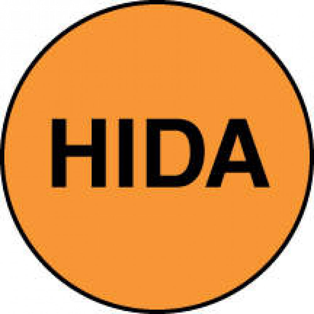 Label Paper Permanent Hida Fl. Orange 1000 Per Roll