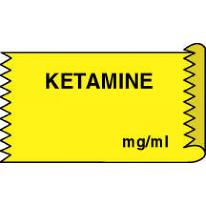 Tape Removable Ketamine Mg/Ml 1" Core 1/2" X 500" Imprints Yellow 333 500 Inches Per Roll