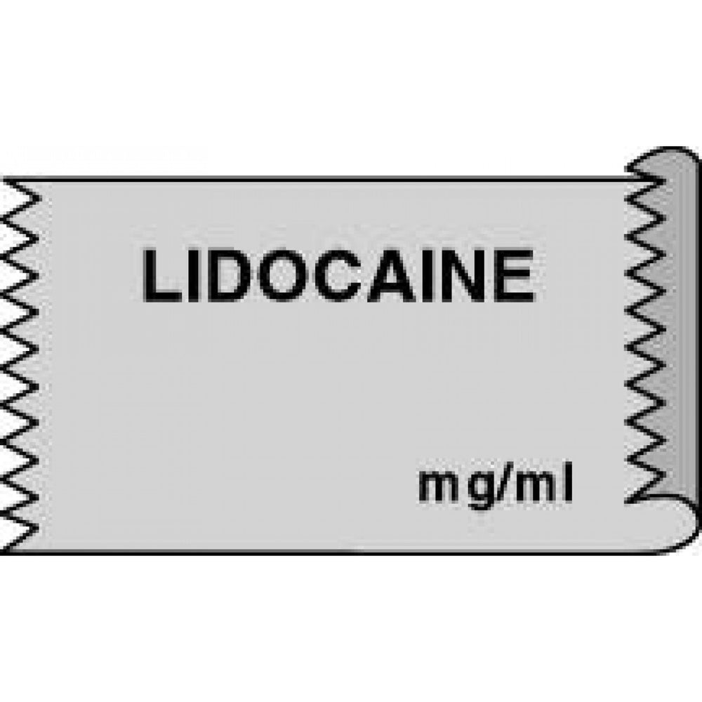 Tape Removable Lidocaine Mg/Ml 1" Core 1/2" X 500" Imprints Gray 333 500 Inches Per Roll