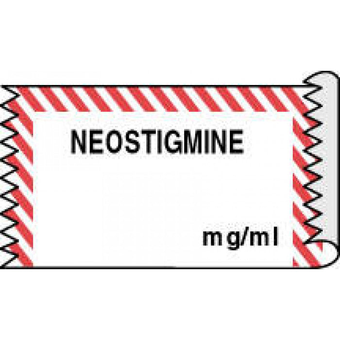 Tape Removable Neostigmine 1" Core 1/2" X 500" Imprints White With Fl. Red 333 500 Inches Per Roll