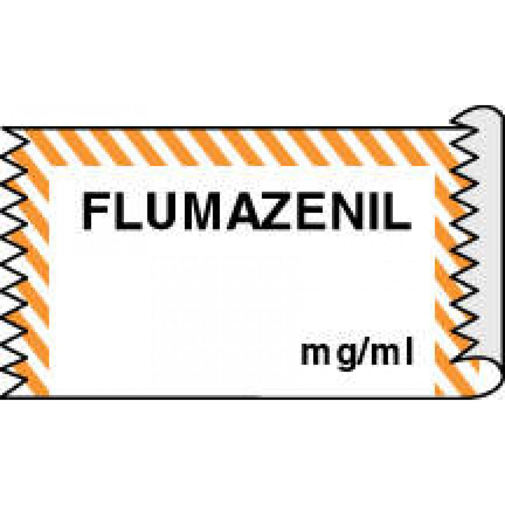 Anesthesia Tape Removable Flumazenil Mg/Ml 1" Core 1/2" X 500" Imprints White With Orange 333 500 Inches Per Roll