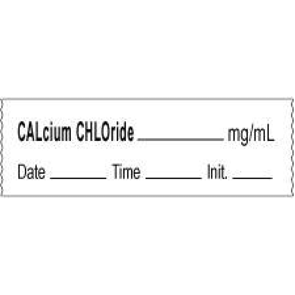 Anesthesia Tape With Date, Time, And Initial | Tall-Man Lettering Removable Calcium Chloride Mg/Ml 1" Core 1/2" X 500" Imprints White 333 500 Inches Per Roll