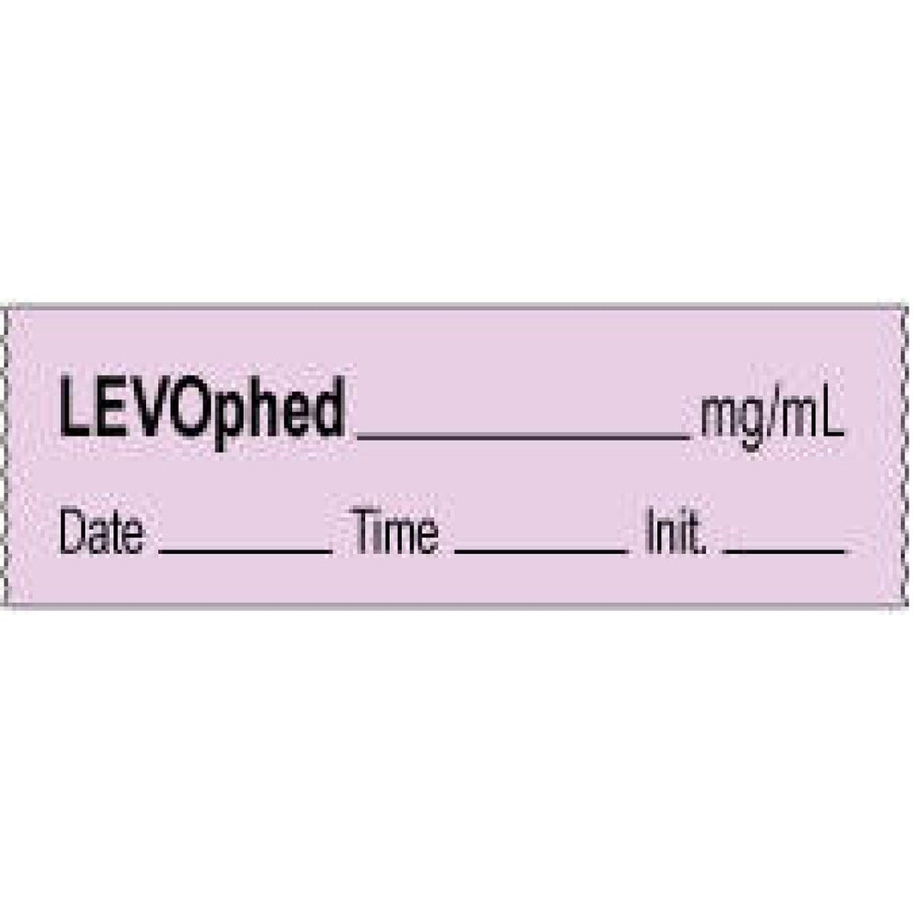 Anesthesia Tape With Date, Time, And Initial | Tall-Man Lettering Removable Levophed Mg/Ml 1" Core 1/2" X 500" Imprints Violet 333 500 Inches Per Roll