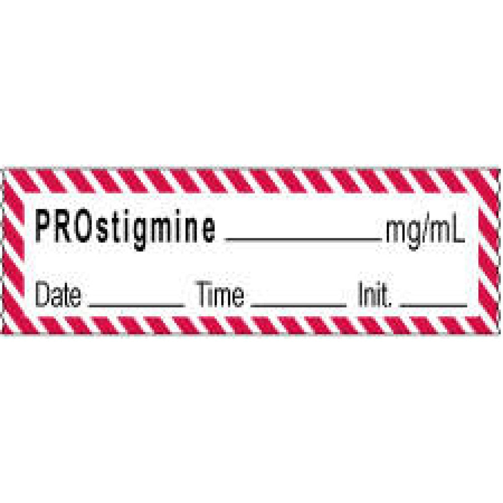 Anesthesia Tape With Date, Time, And Initial | Tall-Man Lettering Removable Prosigmine Mg/Ml 1" Core 1/2" X 500" Imprints White With Fl. Red 333 500 Inches Per Roll