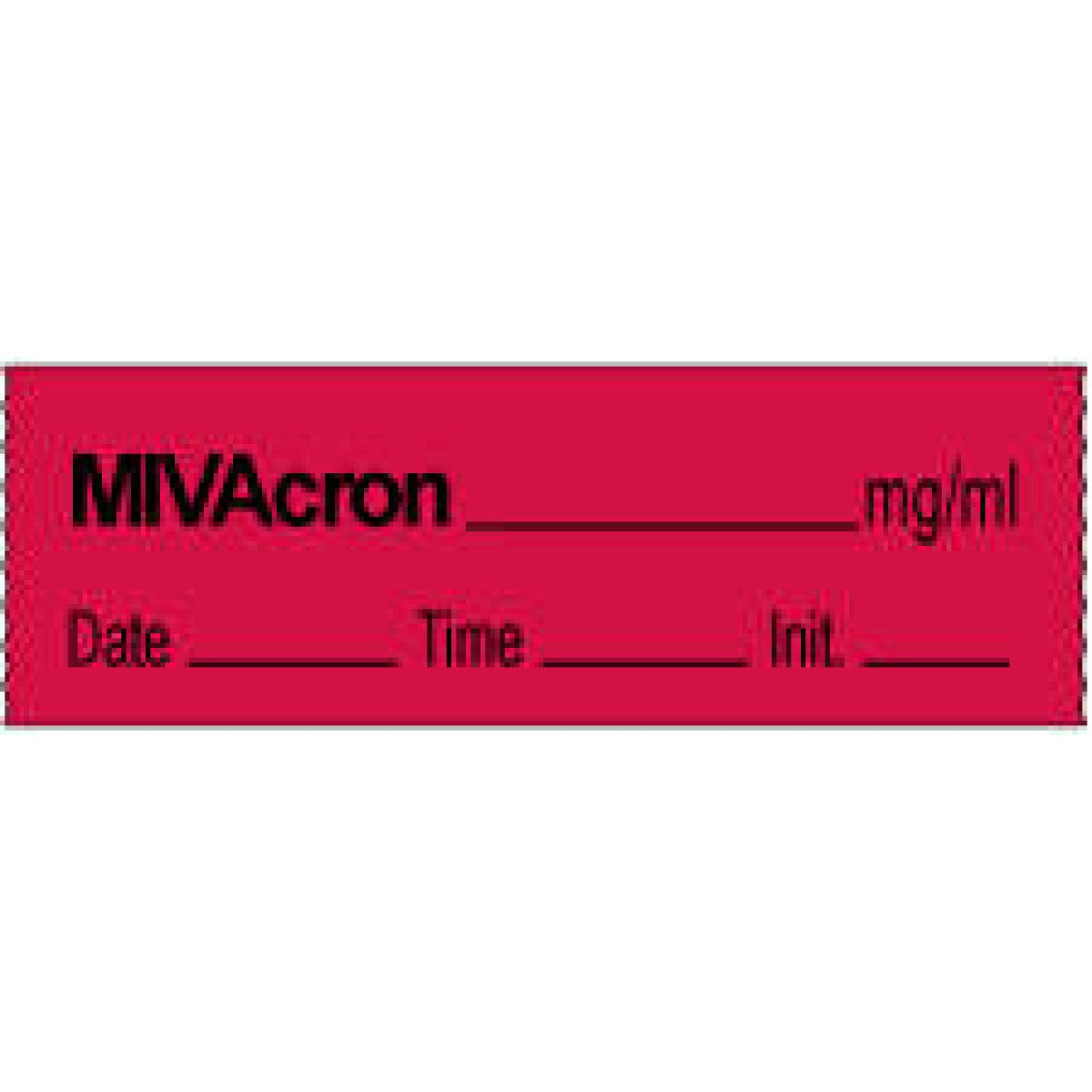 Anesthesia Tape With Date, Time & Initial Permanent Mivacron Mg/Ml 1/2