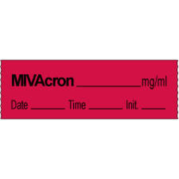 Anesthesia Tape With Date, Time, And Initial Permanent Mivacron Mg/Ml 1" Core 1/2" X 500" Imprints Fl. Red 333 500 Inches Per Roll