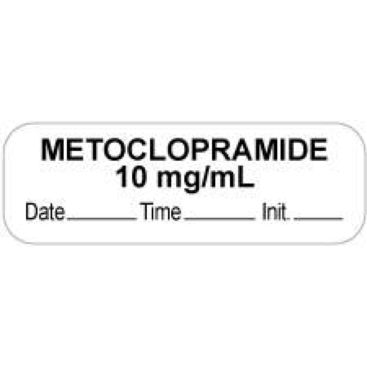 Anesthesia Label With Date, Time & Initial (Paper, Permanent) "Metoclo