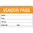 Visitor Pass Label Paper Removable Representative Pass 1" Core 2 3/4 " X 1 3/4" Orange 1000 Per Roll