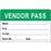 Visitor Pass Label Paper Removable Representative Pass 1" Core 2 3/4 " X 1 3/4" Light Green 1000 Per Roll