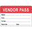 Visitor Pass Label Paper Removable Representative Pass 1" Core 2 3/4 " X 1 3/4" Red 1000 Per Roll