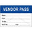 Visitor Pass Label Tamper-Evident Paper Removable Vendor Pass Name 1" Core 3" X 2" Dark Blue 1000 Per Roll