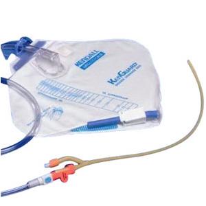 Kendall 2-Way Closed Foley Catheter Tray with 100% Silicone Foley Catheter, 5cc Balloon Capacity
