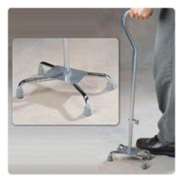 Roylan div of Patterson Med Cane Quad Wide Base Alum 300lb Capacity 29-38" Silver Adult Ea