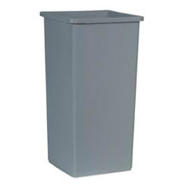 Rubbermaid Container Waste Untouchable Plastic 23gal Gray Square 4/Ca