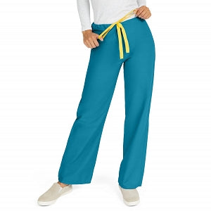 Medline AngelStat Unisex Reversible Drawstring Waist Scrub Pants - AngelStat Unisex Reversible Drawstring Waist Scrub Pants with Angelica Color-Coding, Size L Regular Inseam, Peacock - 600NBTL-CA