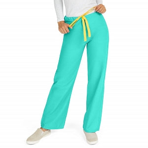Medline AngelStat Unisex Reversible Drawstring Waist Scrub Pants - AngelStat Unisex Reversible Drawstring Waist Scrub Pants with Medline Color-Coding, Size L Tall Inseam, Jade - 601NTJL-CM