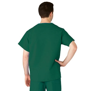 Medline AngelStat Unisex Reversible V-Neck Scrub Top with 2 Pockets - AngelStat Unisex Reversible V-Neck 2-Pocket Scrub Top with Angelica Color-Coding, Size L, Emerald - 610NJTL-CA