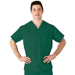 Medline AngelStat Unisex Reversible V-Neck Scrub Top with 2 Pockets - AngelStat Unisex Reversible V-Neck 2-Pocket Scrub Top with Angelica Color-Coding, Size 3XL, Emerald - 610NJTXXXL-CA