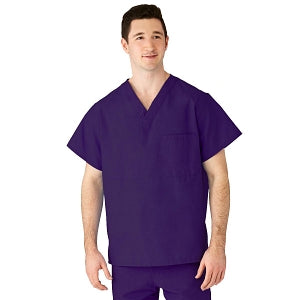Medline AngelStat Unisex Reversible V-Neck Scrub Top with 2 Pockets - AngelStat Unisex Reversible V-Neck 2-Pocket Scrub Top with Angelica Color-Coding, Size 2XL, Regal Purple - 610NRPXXL-CA