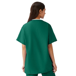 Medline AngelStat Unisex Reversible V-Neck Scrub Top with 4 Pockets - AngelStat Unisex Reversible V-Neck 4-Pocket Scrub Top with Angelica Color-Coding, Size M, Emerald - 630NJTM-CA