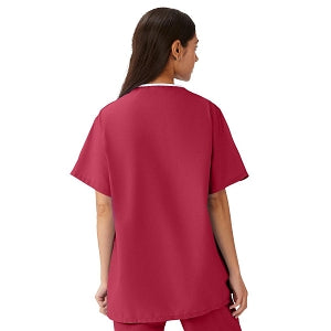 Medline AngelStat Unisex Reversible V-Neck Scrub Top with 4 Pockets - AngelStat Unisex Reversible V-Neck 4-Pocket Scrub Top with Angelica Color-Coding, Size M, Raspberry - 630NTRM-CA