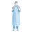 O & M Halyard Gown Surgical Basics XL Blue/White Neckband NRnfrcd Strl 20/Ca