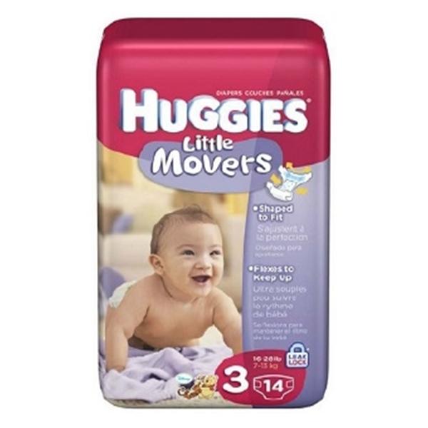Kimberly Clark Professional Diaper Huggies Little Movers Size 3 14/Pk, 9 PK/CA (10517)