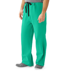 Medline Unisex 100% Cotton Reversible Drawstring Scrub Pants - 100% Cotton Reversible Scrub Pants, Jade, Unisex Size XL - 649MJSXL