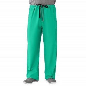 Medline Unisex 100% Cotton Reversible Drawstring Scrub Pants - 100% Cotton Reversible Scrub Pants, Jade, Unisex Size XL - 649MJSXL