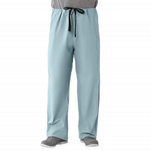 Medline Unisex 100% Cotton Reversible Drawstring Scrub Pants - 100% Cotton Reversible Scrub Pants, Misty, Unisex Size S - 649MZSS